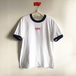 ワンポイントリンガーTee/OFF WHITE×NAVY 1枚目の画像