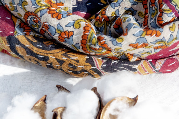 クリスマスギフト交換ギフトバレンタインデーギフトバースデーギフト母の日ギフト手縫いサリ布ステッチシルクスカーフ/刺繍シルクスカー 11枚目の画像