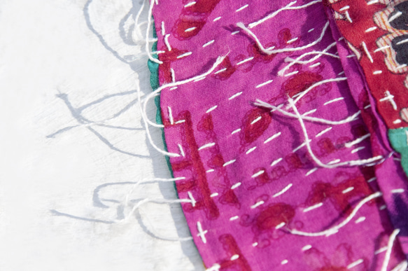 クリスマスギフト交換ギフトバレンタインデーギフトバースデーギフト母の日ギフト手縫いサリ布ステッチシルクスカーフ/刺繍シルクスカー 7枚目の画像