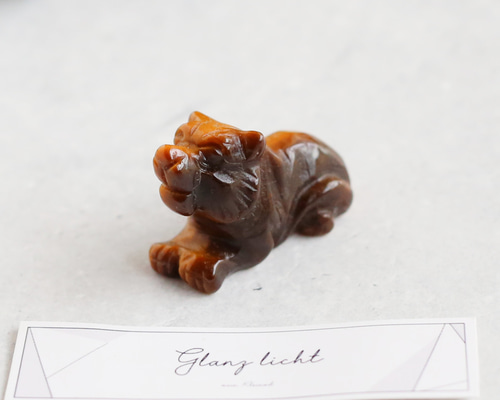 タイガーアイ 虎の置物 ミニサイズ 風水 天然石 運.気アップ 人間関係