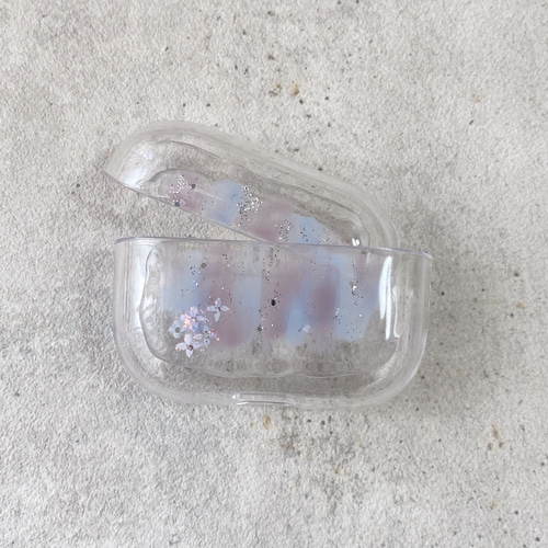 期間限定特別価格】大人可愛いAirPods proケース【紫陽花】 iPhone 