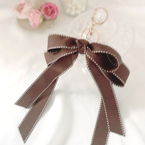 バッグチャーム リボンチャーム ドットリボン 揺れるリボン コックリ