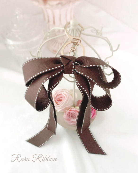 バッグチャーム リボンチャーム ドットリボン 揺れるリボン コックリ