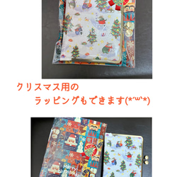 【Creema限定】がま口ブックorノートor手帳カバー*A6*acufactum ＊北欧マウスのXmas！＊雪の結晶 7枚目の画像