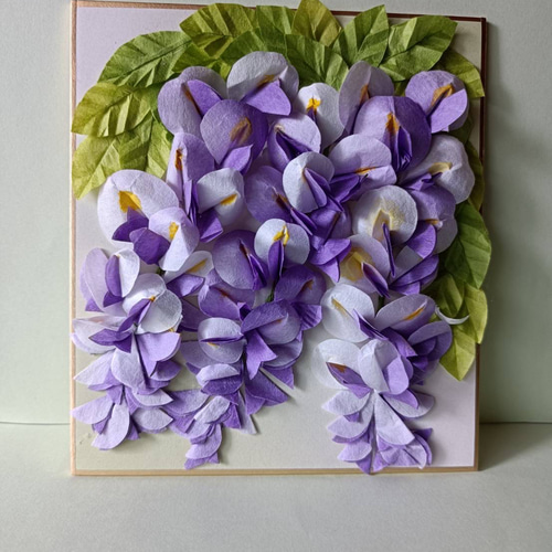和紙の折り紙フラワー(藤の花) 切り絵 Tomo 通販 13994486｜Creema