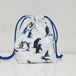 送料無料☆かわいいペンギン達のコップ袋♪白 1枚目の画像