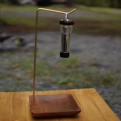 天然木のアカシアと真鍮】卓上ランタンスタンドLS-AS（ゴールゼロ用