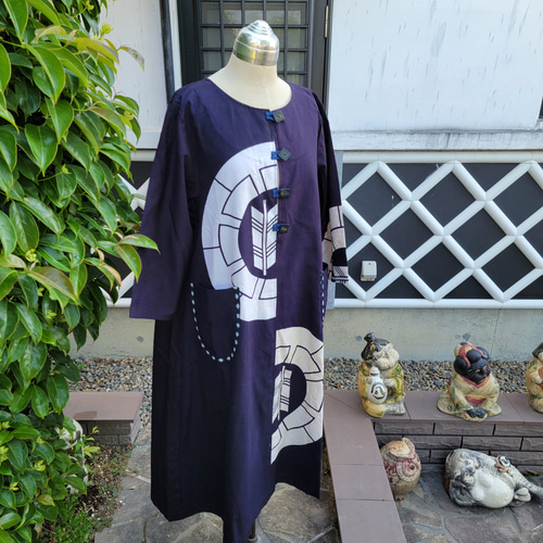 着物リメイク　古布リメイク　ワンピース 着物リメイク #紬 #前開きワンピース #YouTube #古布リメイク華