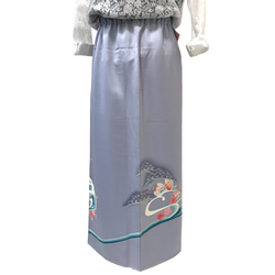 「kimonoスカート」訪問着 おしどり模様 3枚目の画像