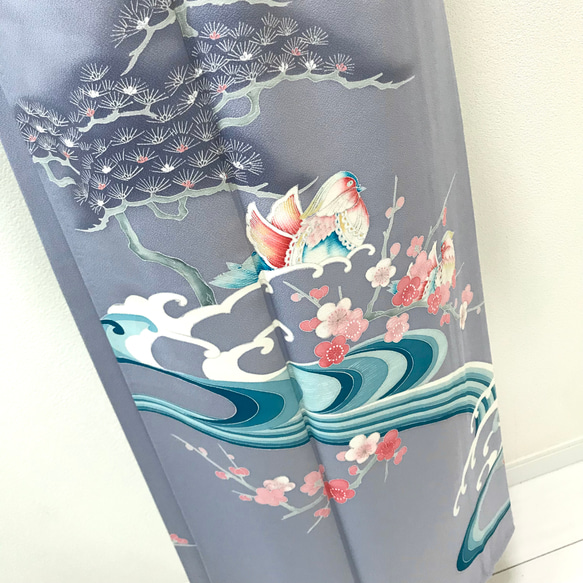「kimonoスカート」訪問着 おしどり模様 5枚目の画像