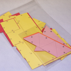 中学受験対策　空間図形の学習　展開図　立方体11パターン＋正四面体2パターン　紙製　切り抜き 10枚目の画像