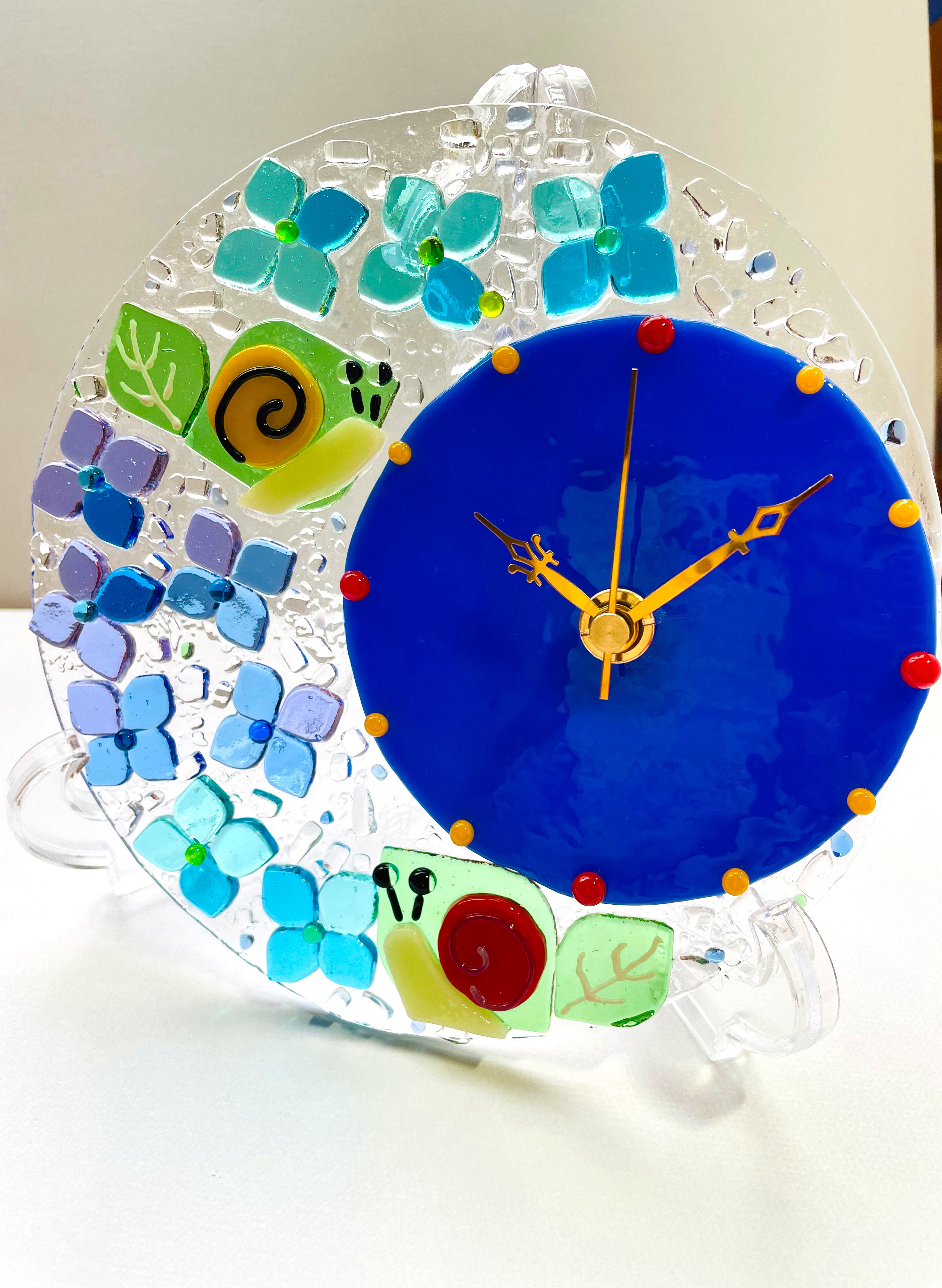 【受注制作】あじさいの時計　紫陽花