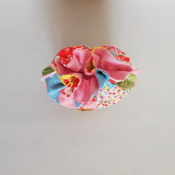コップ袋　カゴいっぱいに「かわいい」を乗せて❁　パッチワーク風花柄　女の子　フリル巾着　 10枚目の画像