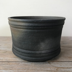 炭化焼成 植木鉢 4.5号浅 2枚目の画像