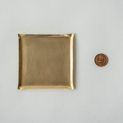 真鍮の四角皿/S　アクセサリートレイ　菓子皿  minimal plate <square-S> / brass 7枚目の画像