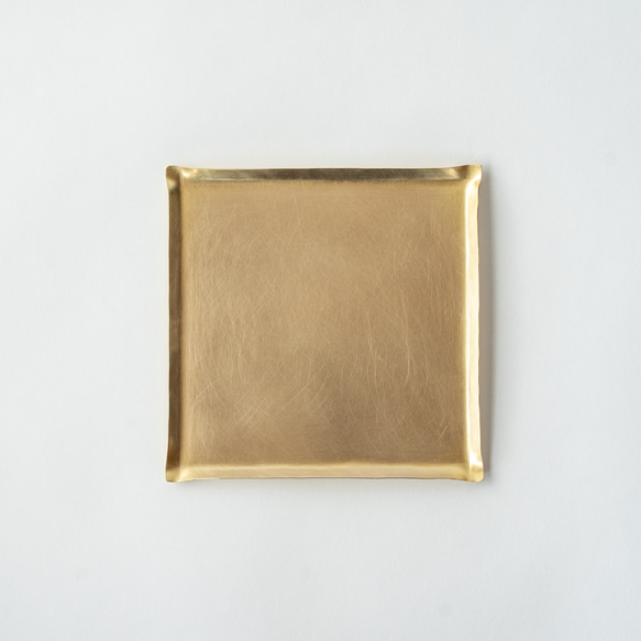 真鍮の四角皿/M　アクセサリートレイ　菓子皿  minimal plate <square-M> / brass 3枚目の画像