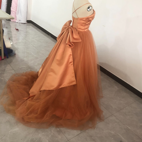 美品！ カラードレス ソフトチュール ベアトップ ビスチェ ふっくら  