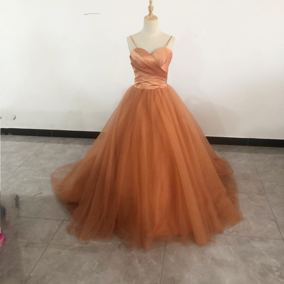 美品！ カラードレス ソフトチュール ベアトップ ビスチェ ふっくら  