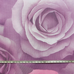 新柄入荷！転写チュール♪『お洒落なムラサキ・ピンク系の花柄』～ １m単位でカット～ 2枚目の画像
