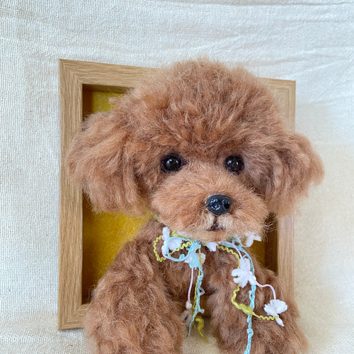 トイプードル 羊毛フェルト 羊毛犬 額 愛犬 プレゼント 羊毛フェルト