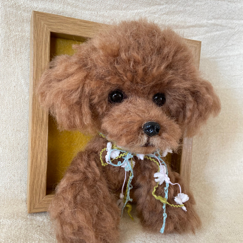 トイプードル 羊毛フェルト 羊毛犬 額 愛犬 プレゼント 羊毛 トイプードル 羊毛フェルト 羊毛犬 額 愛犬 プレゼント 羊毛