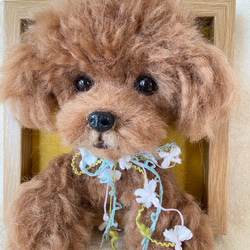 トイプードル　羊毛フェルト　羊毛犬　額　愛犬　プレゼント 3枚目の画像