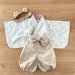 ひよまる♡様用 ハンドメイド ベビー袴 お食い初め 桃の節句 ひなまつり 女の子 即納可【梅鞠牡丹】ベビー袴 ハンドメイド お食い初め お正月