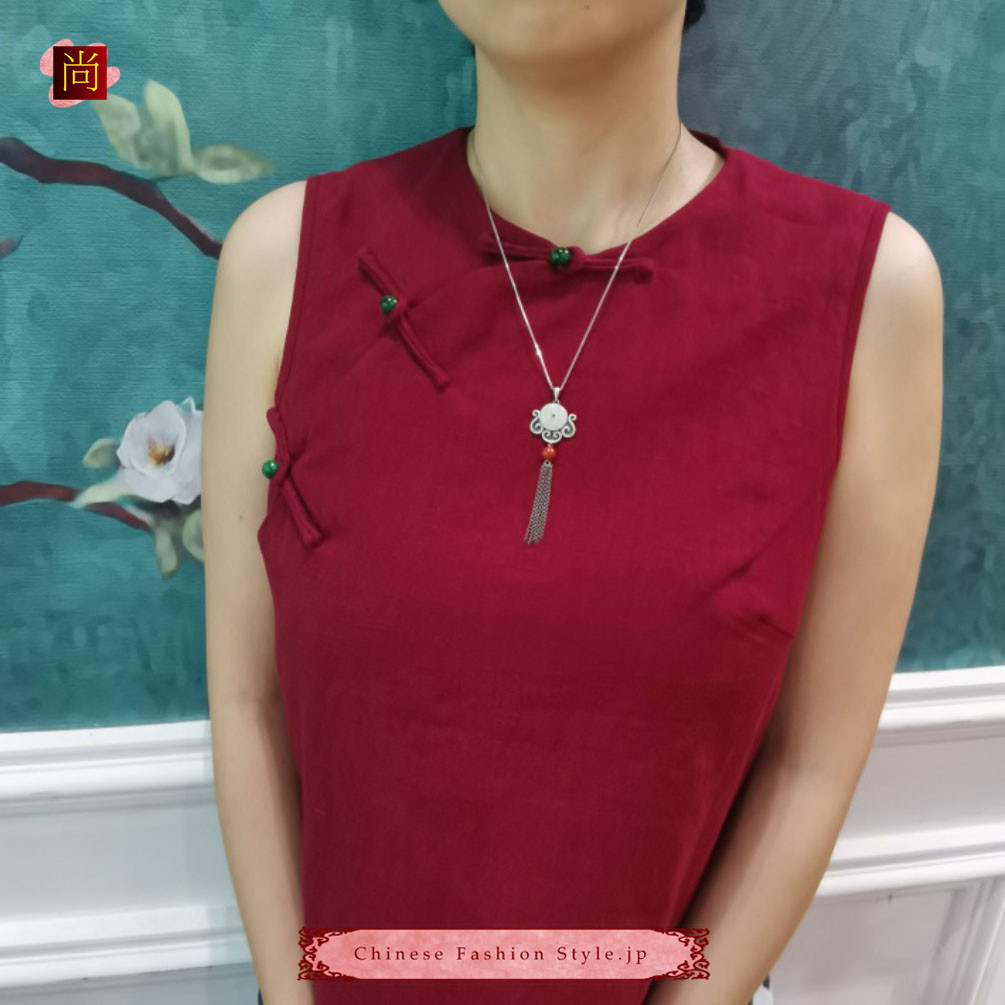 アジアの手仕事 シルバー 925 ペンダント ネックレス  天然石 5月  翡翠  南紅瑪瑙 中国レトロ#102