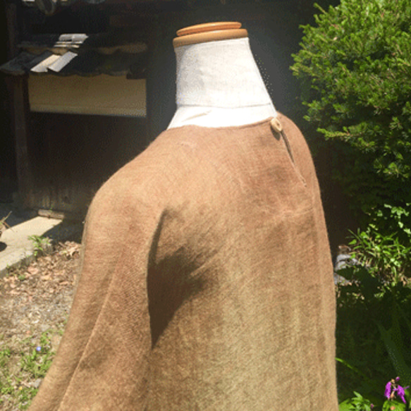 柿渋染めプルオーバー22048茶緑色 