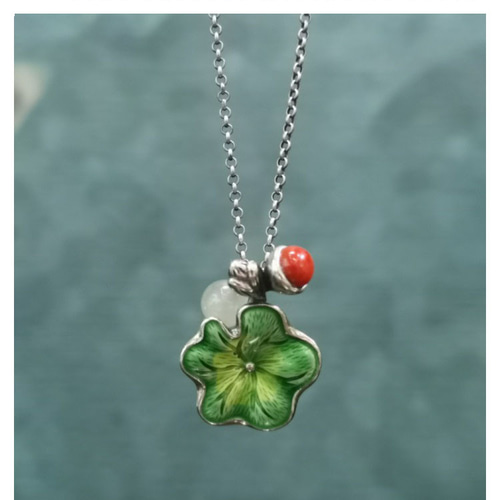 翡翠ネックレス、シルバー925チェーン