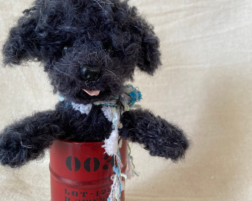 トイプードル 羊毛フェルト 羊毛 愛犬 プレゼント 缶入り 羊毛
