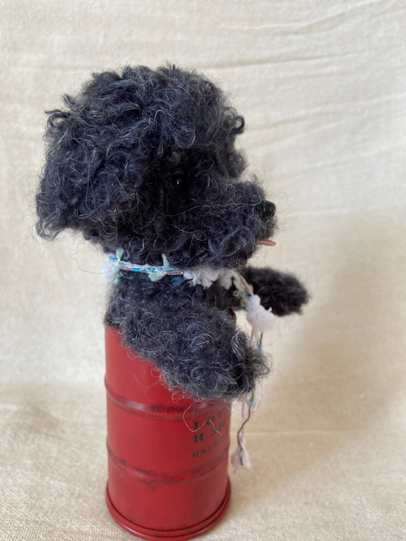 トイプードル　羊毛フェルト　羊毛　愛犬　プレゼント　缶入り 6枚目の画像