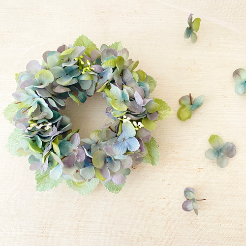 ドライフラワーリース＊ハンドメイド＊紫陽花あじさいリース＊フラワーリース⑫ 紫陽花＊ドライフラワーリース ドライフラワー Farmerdays 通販