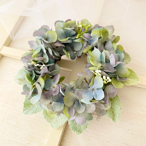 紫陽花リース 紫陽花リース ☆ antique green | iichi 日々の暮らしを心地よく