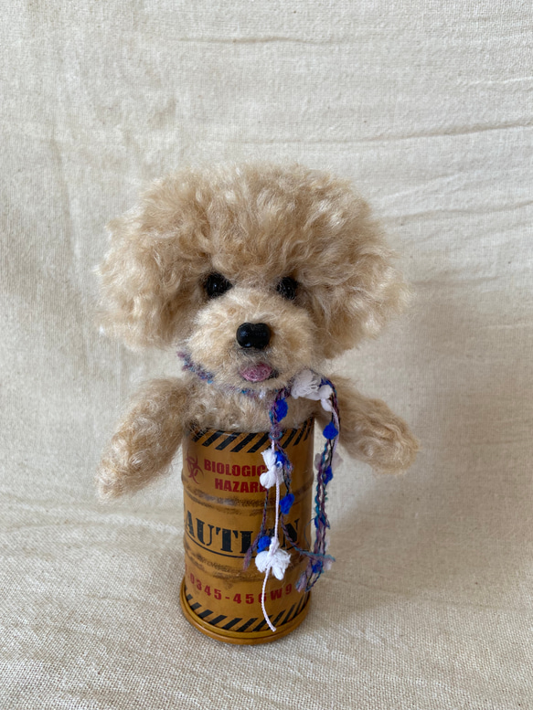 トイプードル　羊毛フェルト　羊毛　愛犬　プレゼント　缶入り 5枚目の画像