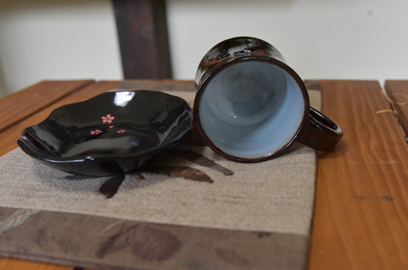 薩摩陶胎漆器　コーヒ－カップ＆ソ－サ－ 3枚目の画像