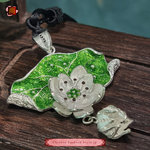 カスタムメイド ネックレス アンティーク中国 フィリグリーエナメル