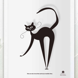 Art cat  ポスター　A4 　アート　seiで検索　結婚祝い　新築祝い　誕生日　おしゃれ かわいい　猫　c-373 1枚目の画像