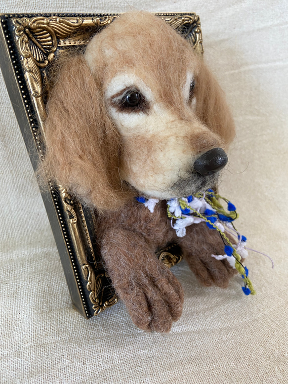 ゴールデンレトリバー　羊毛フェルト　羊毛　愛犬　プレゼント　額 7枚目の画像