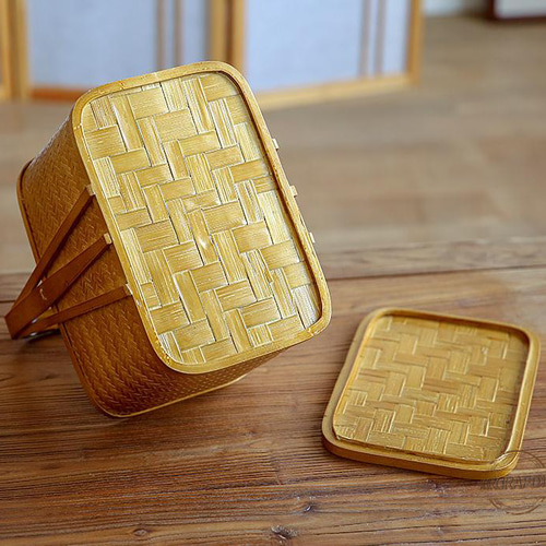 提籃籠 收納籃 茶道具籠 茶具 竹細工 收納 竹工芸 竹かごだけです