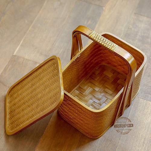 提籃籠 收納籃 茶道具籠 茶具 竹細工 收納 竹工芸 竹かごだけです