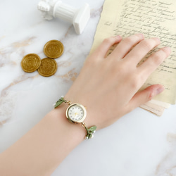 Teo：樹葉淡水珍珠手鍊腕錶 LI189 第2張的照片
