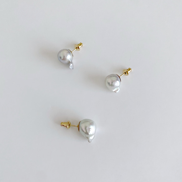 あこや真珠：baroque pearl pierce 6枚目の画像