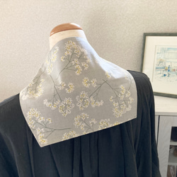 セーラーカラーのネッククーラー（かすみ草柄）保冷剤ポケット付き 大人用 クールスカーフ 4枚目の画像