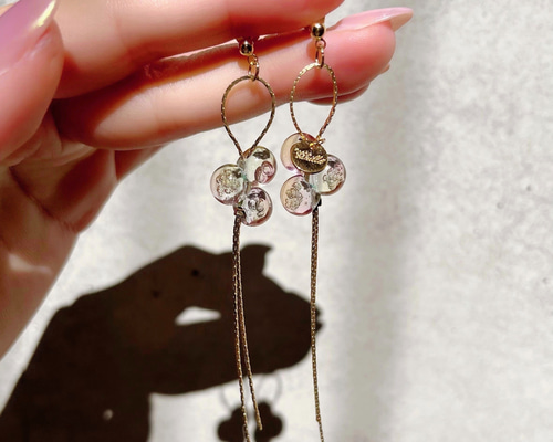 coco vanilla* しゃぼん玉 × チェーンピアス(イヤリング