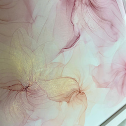 【送料無料】ミニアートプレゼント付き！アルコールインクアート『Elegant Flowers シリーズ』　フラワーアート 5枚目の画像