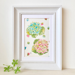 透明水彩画「彩りパンジー」A4ポスター イラスト イラストポスター