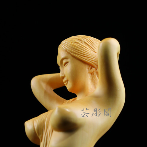 美術工芸品 裸女像 置物 木工細工 彫刻 精密彫刻 彫刻 芸彫閣 通販