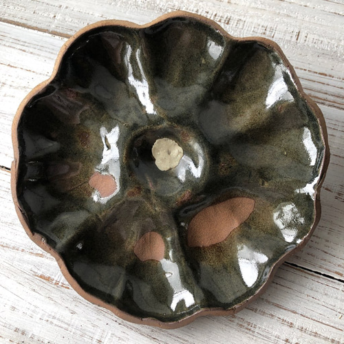 天融地☆「カボチャの蓋付き大きな器」陶芸作品 お皿 小物入れ 梅干し