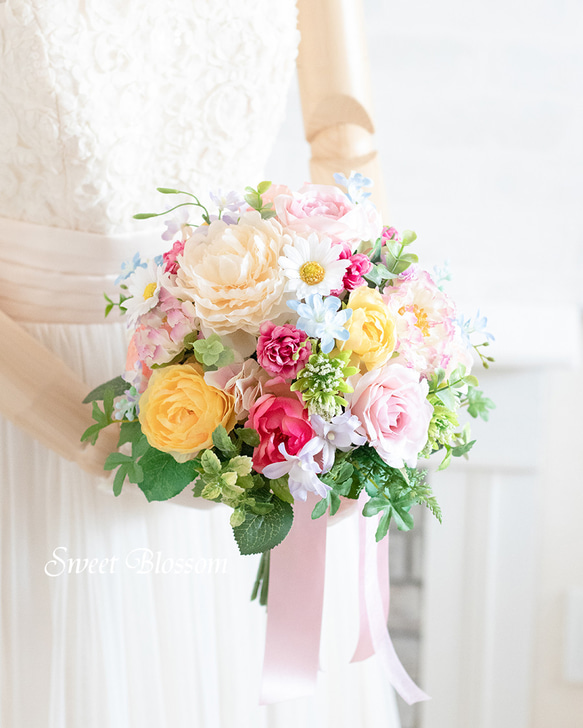 オーダーメイド】クラッチブーケ・ブートニア・ヘッドパーツ3点セット  